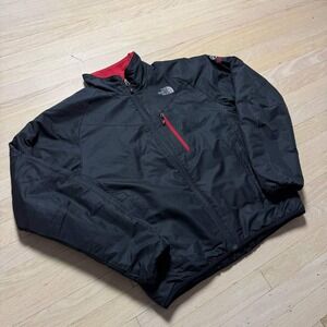 The North Face Summit Series Mens Black Insulated Ripstop Jacket Small Red Trim